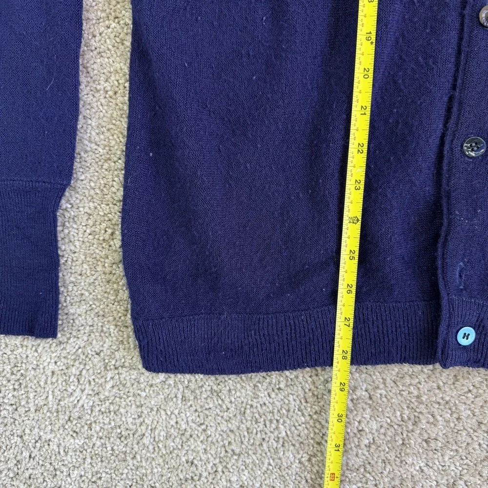 Vintage Pickering Sweater Mens Large Blue Tight Knit V Neck Cardigan Logo